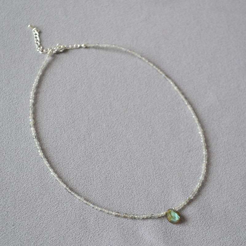 Beaded Teardrop Pendant Necklace