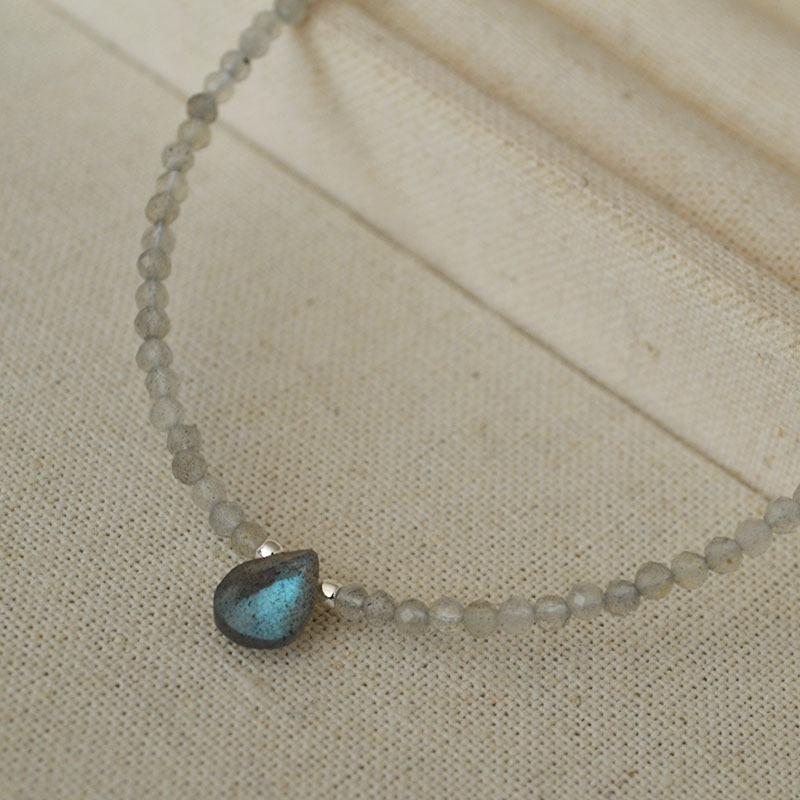 Beaded Teardrop Pendant Necklace