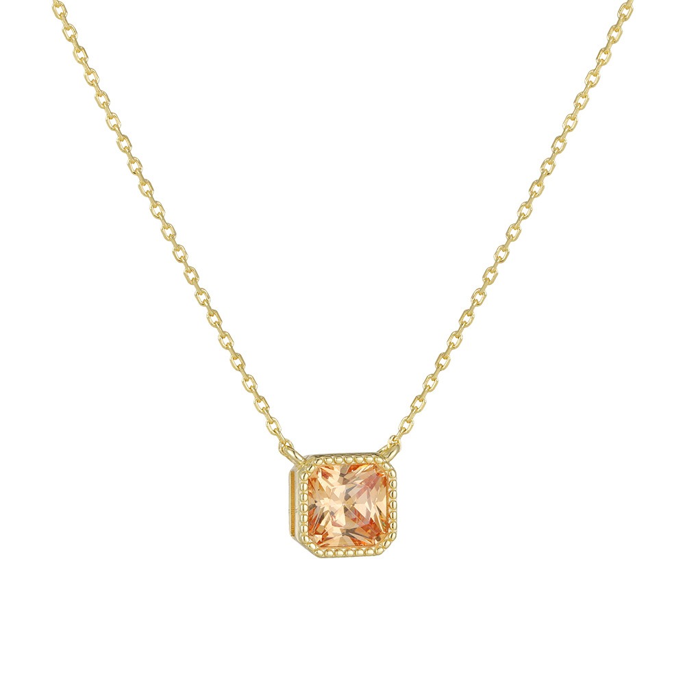 Sterling Silver Champagne Sugar Cube Pendant Necklace