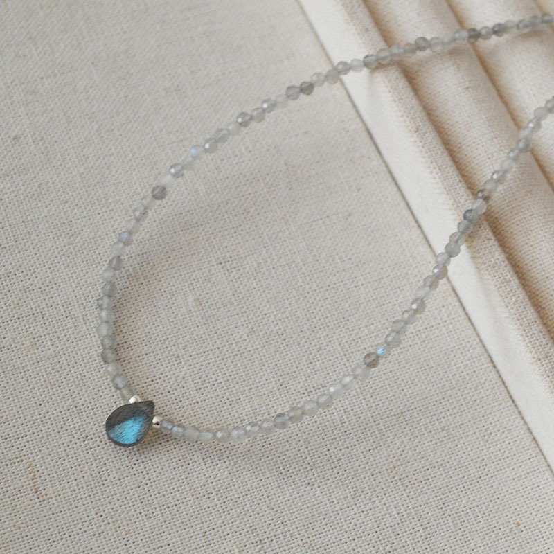 Beaded Teardrop Pendant Necklace