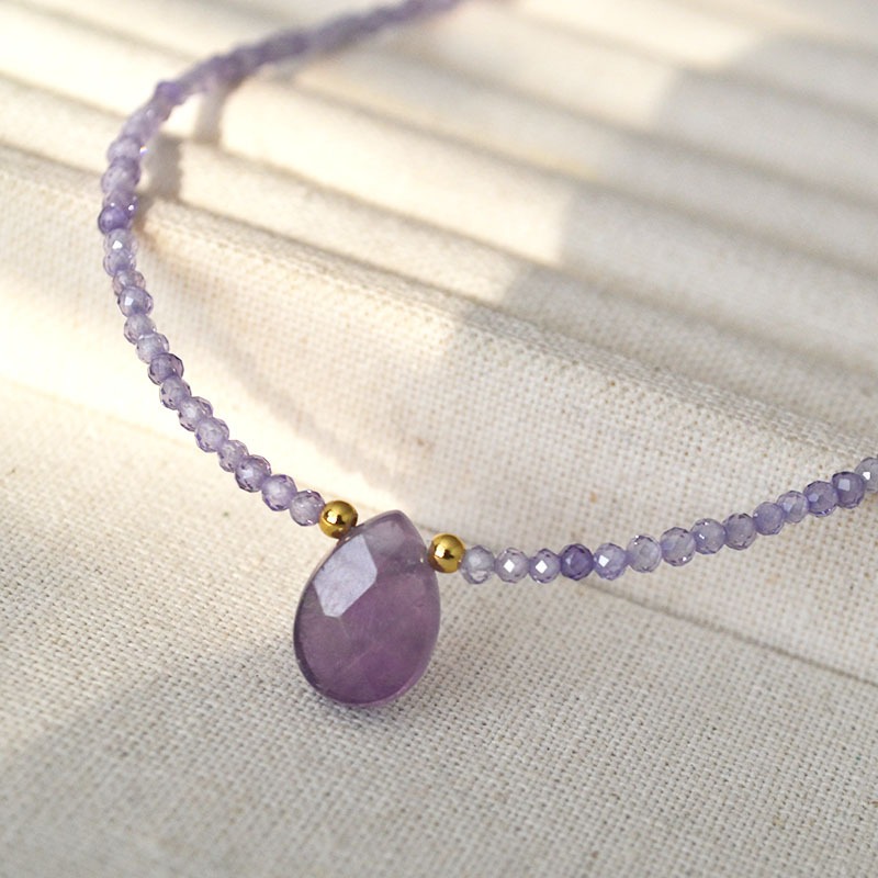 Beaded Teardrop Pendant Necklace