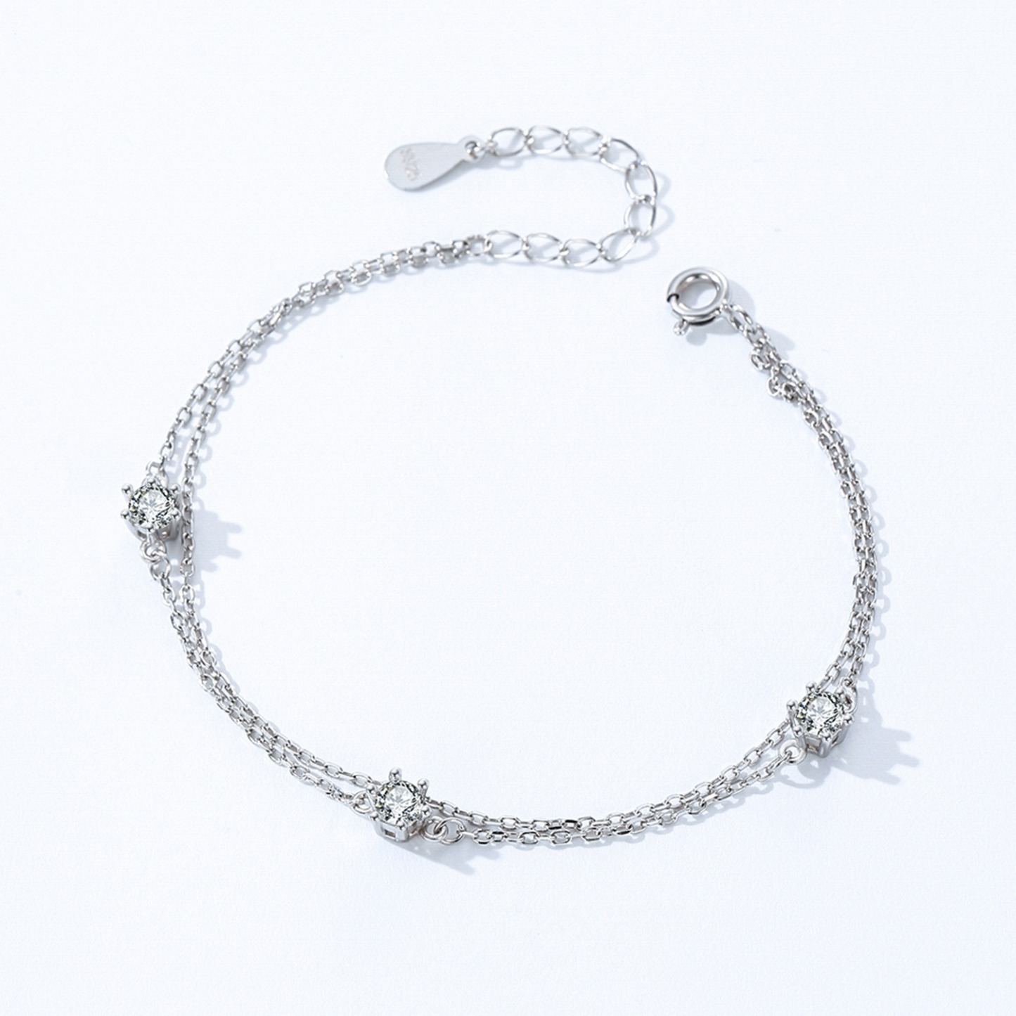 Light luxury diamond inlaid double-layer bracelet