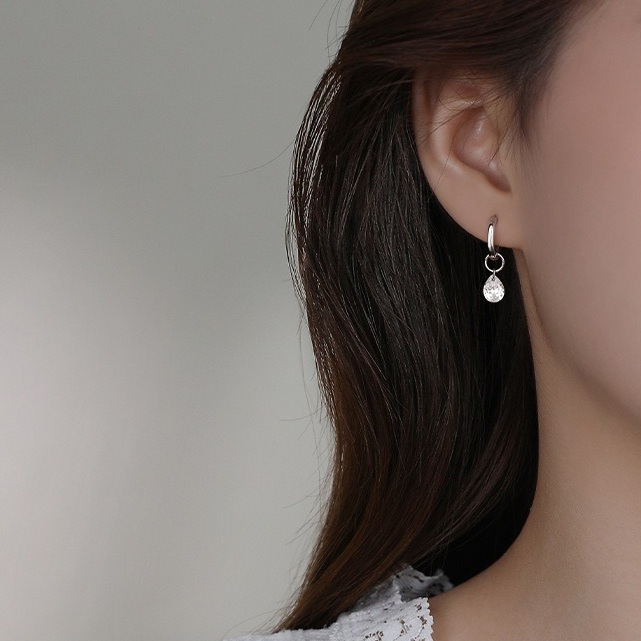 Sterling Silver Teardrop CZ Earrings