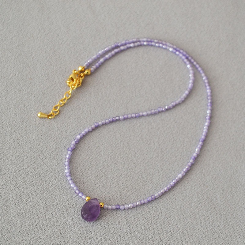 Beaded Teardrop Pendant Necklace