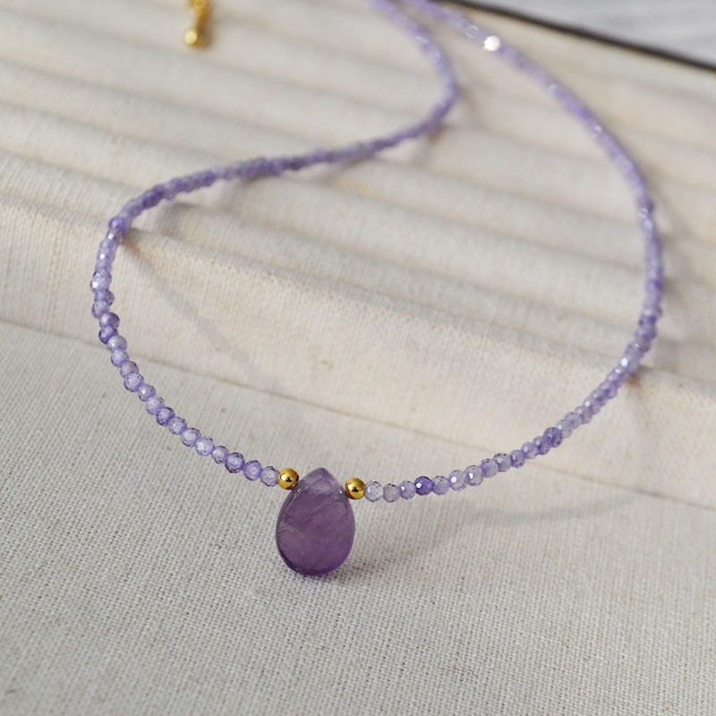 Beaded Teardrop Pendant Necklace