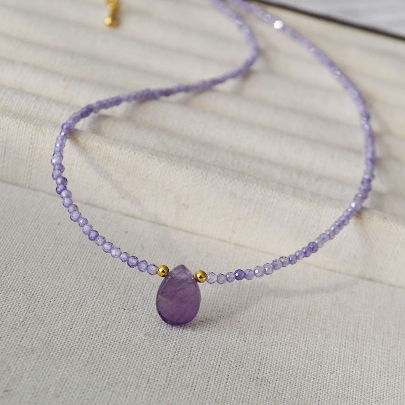 Beaded Teardrop Pendant Necklace