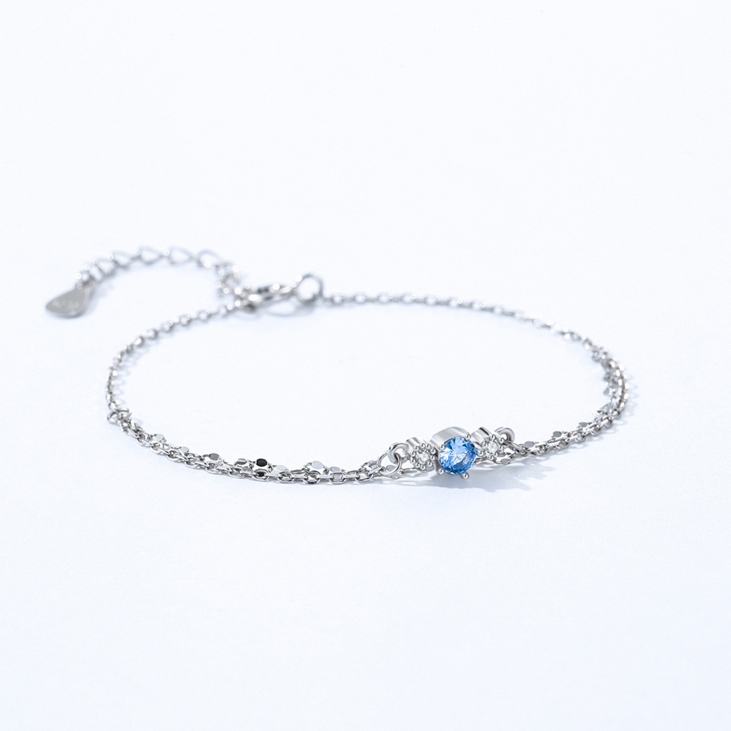 Ice blue round zircon bracelet