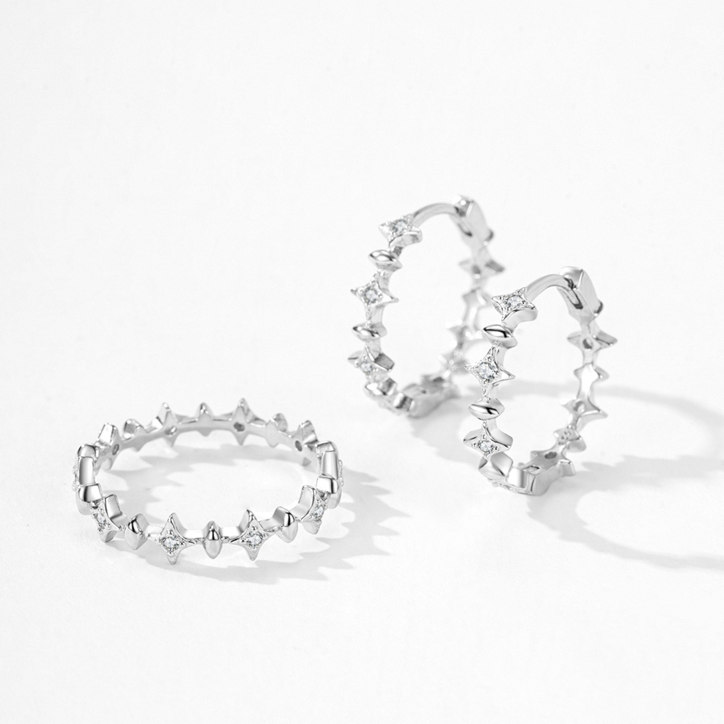 Sterling Silver Tetraptera Star Rings