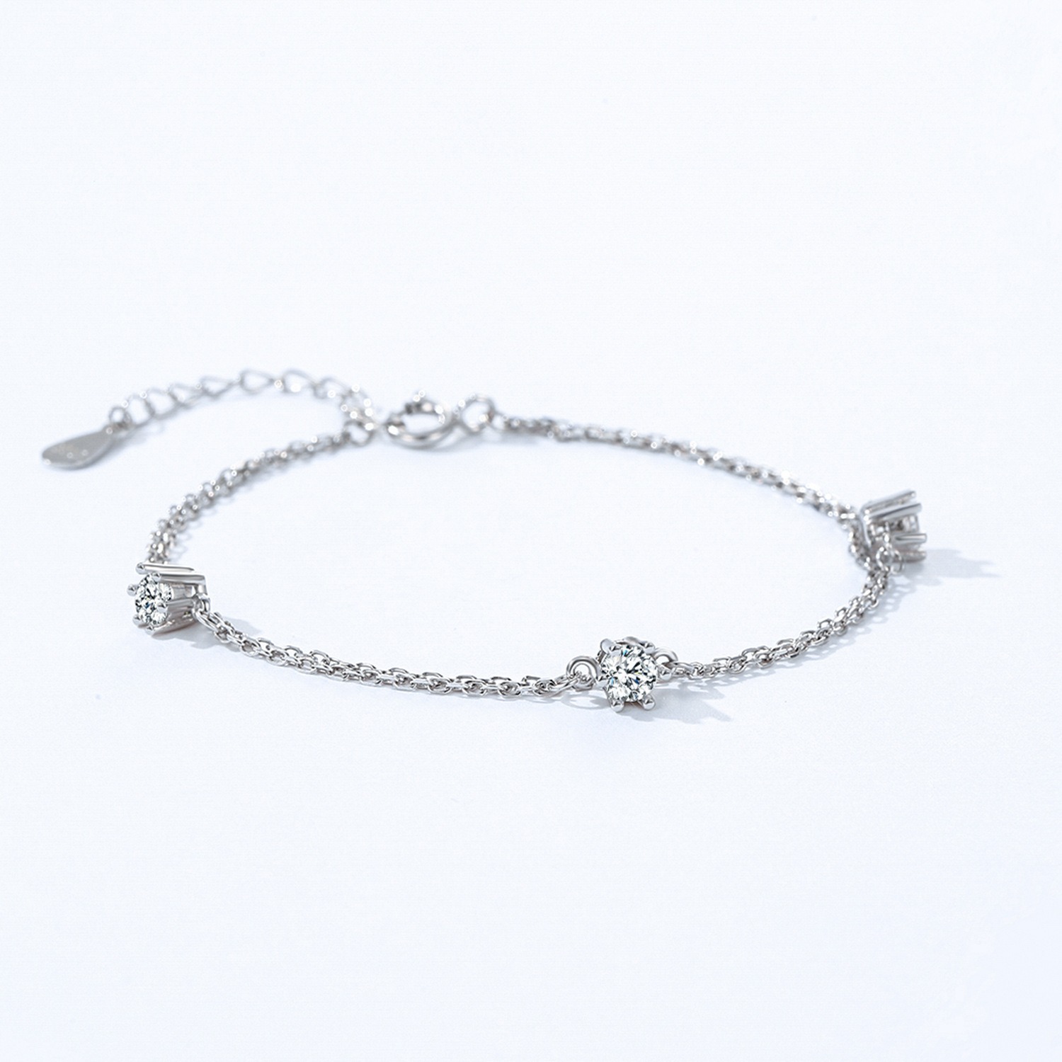 Light luxury diamond inlaid double-layer bracelet