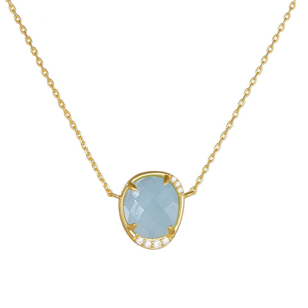 18K Gold Sterling Silver Pendant Necklace