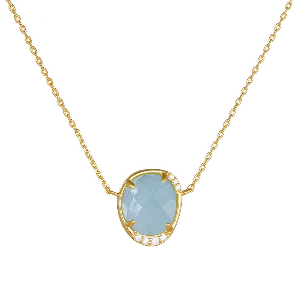 18K Gold Sterling Silver Pendant Necklace