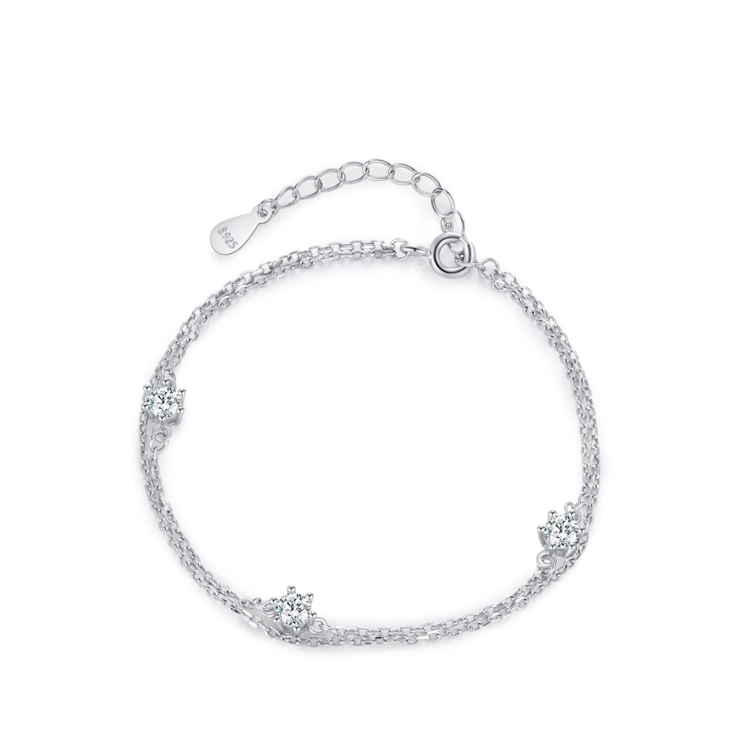 Light luxury diamond inlaid double-layer bracelet