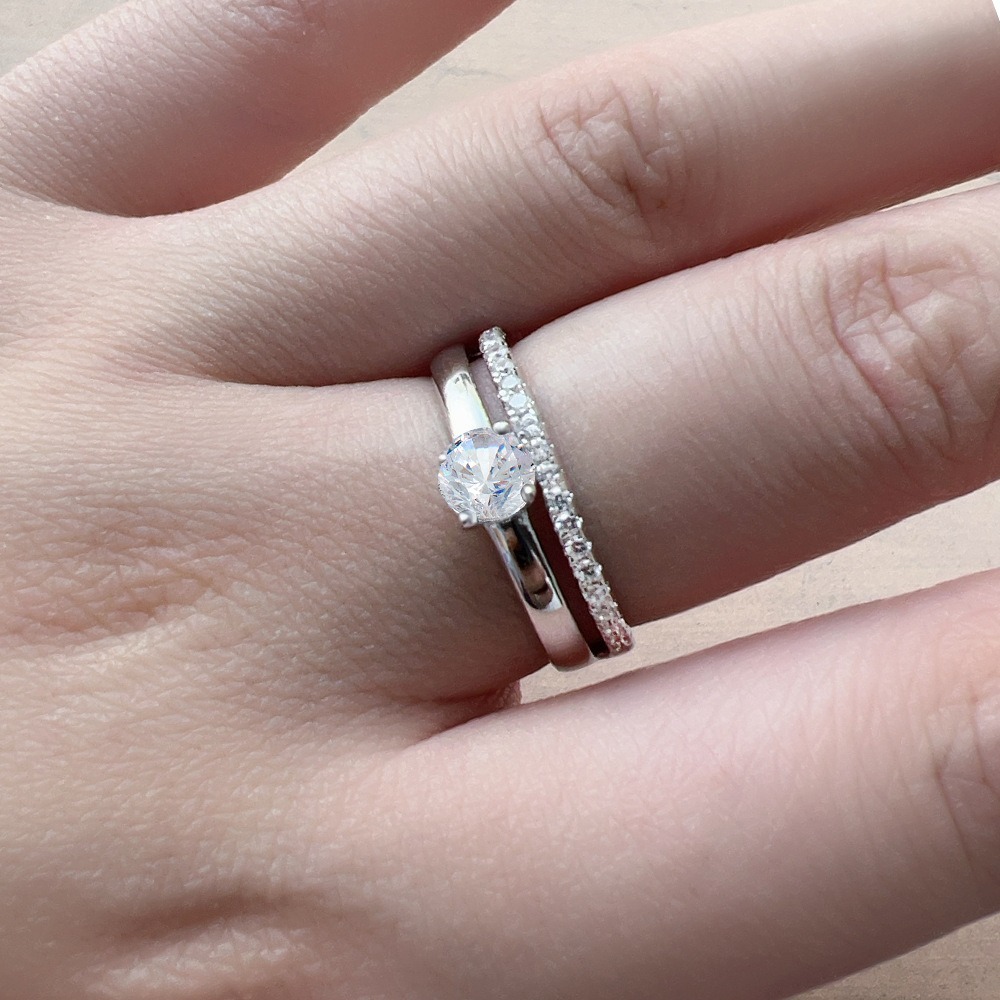 Dual Inlay Sterling Silver Rings