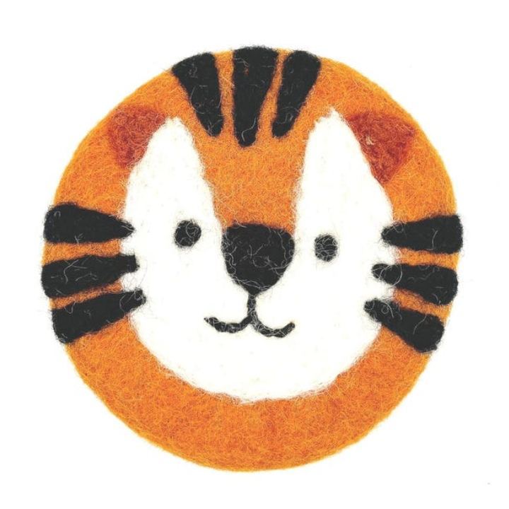 Cute Tiger Pattern Absorbent Wool Felted Coaster