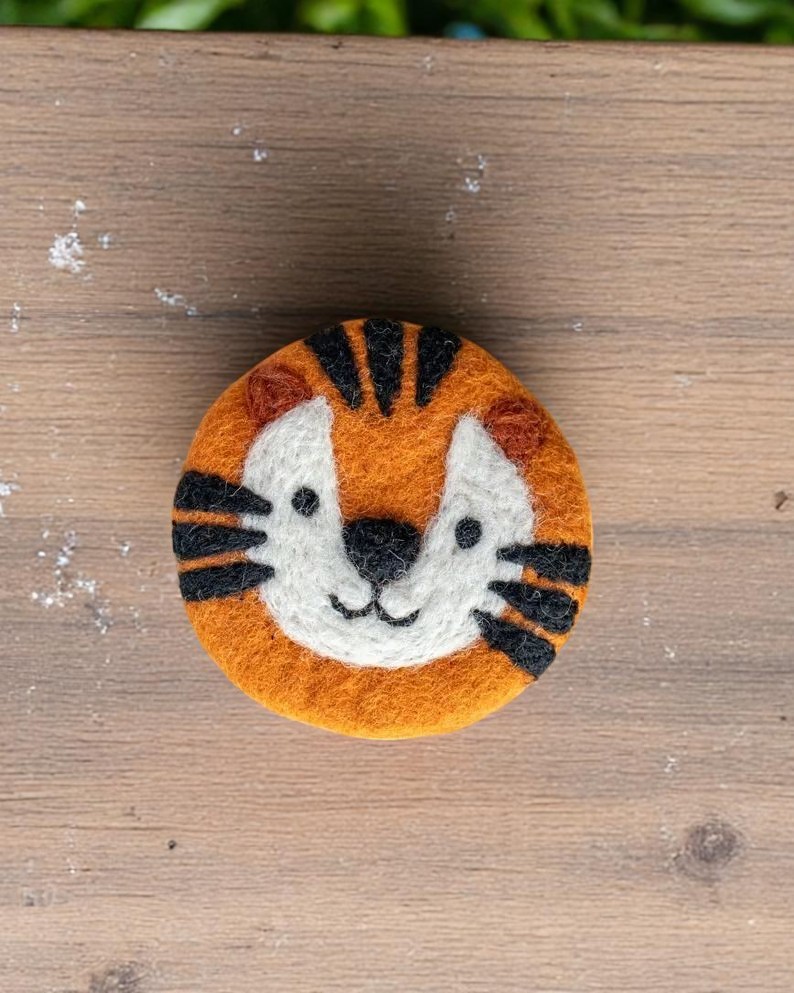Cute Tiger Pattern Absorbent Wool Felted Coaster
