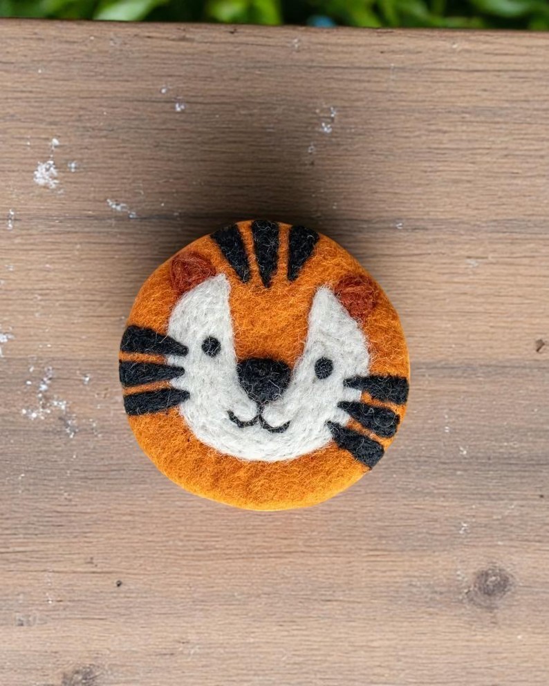 Cute Tiger Pattern Absorbent Wool Felted Coaster