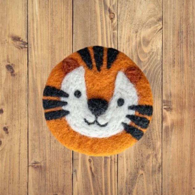 Cute Tiger Pattern Absorbent Wool Felted Coaster