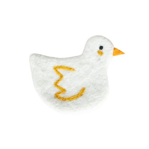 White Duck Pattern Absorbent Wool Felted Coaster