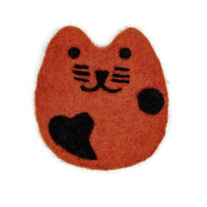Cute Cat Pattern Absorbent Wool Felted Coasters