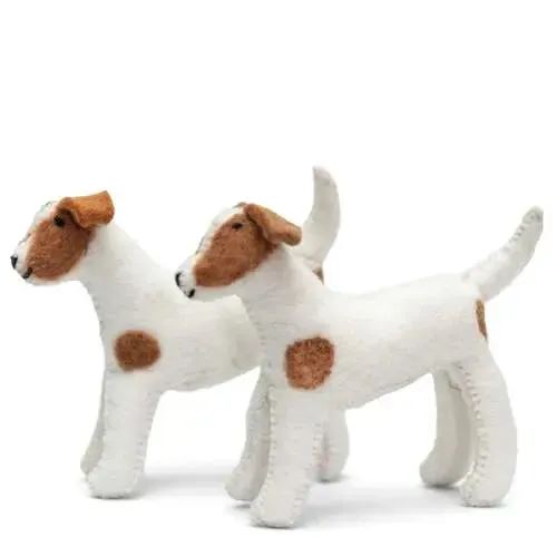 Jack Russell Terrier Dog Felt Toy – Handcrafted Playmate for Kids & Collectors - 2 pcs