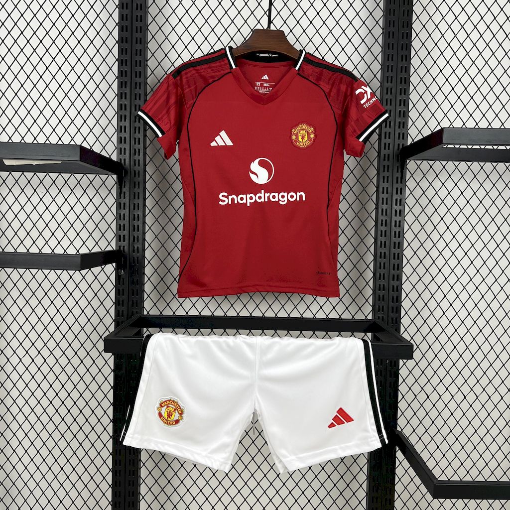 2025/2026 Manchethtster Unitethtd Home Football Shirt Kids Size Custom