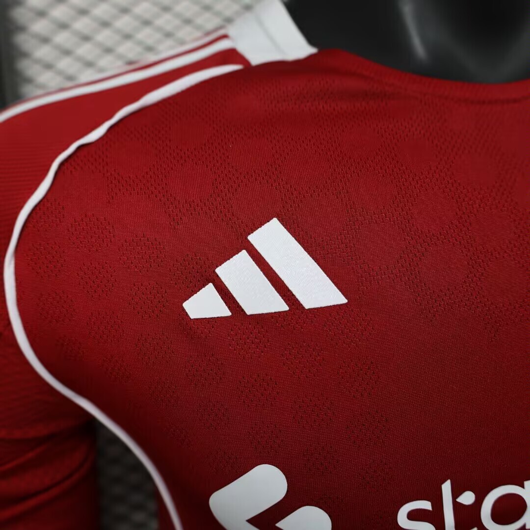2025/2026 Player Version Long Sleeve Liverpoothtl Home Football Shirt Custom