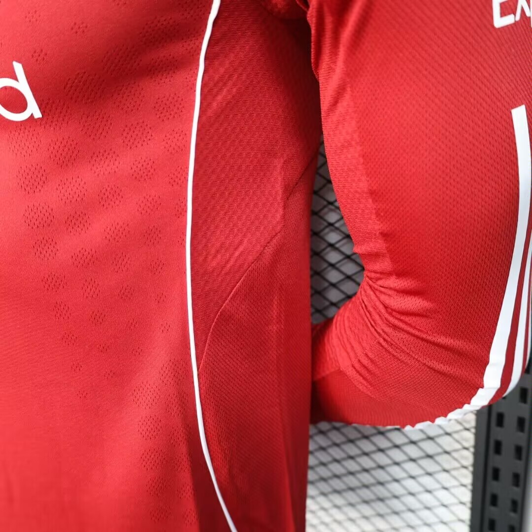2025/2026 Player Version Long Sleeve Liverpoothtl Home Football Shirt Custom