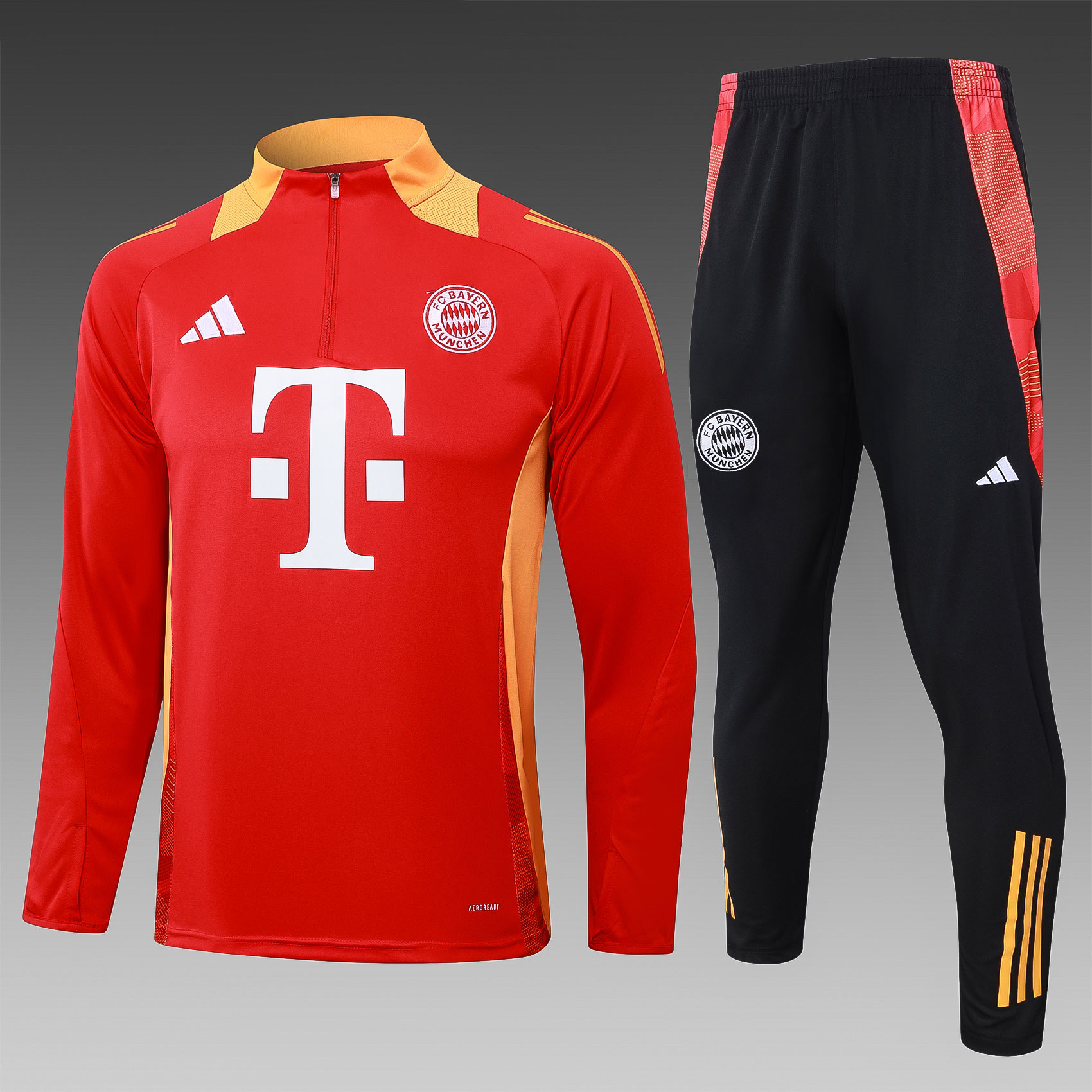 2024/2025 Bayerthtn Munchethtn Half-Pull Training Wear Red Football Shirt