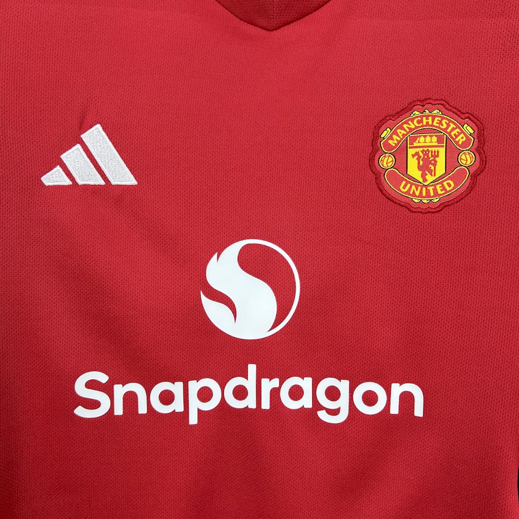 2025/2026 Manchethtster Unitethtd Home Football Shirt Kids Size Custom