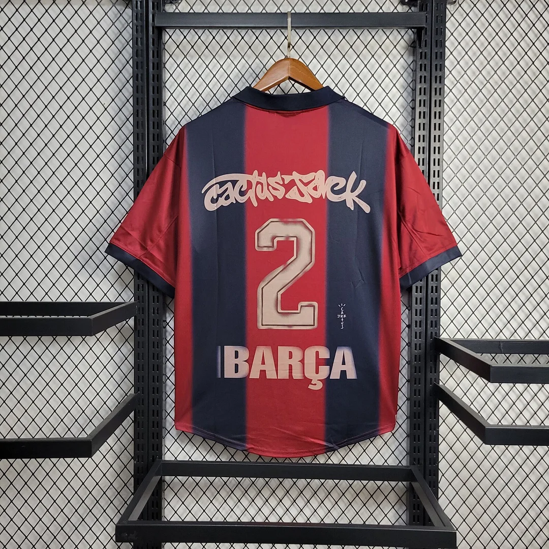 2000/2001 Retro Barcelona x Cactus Jack Skeleton Remake Football Shirt