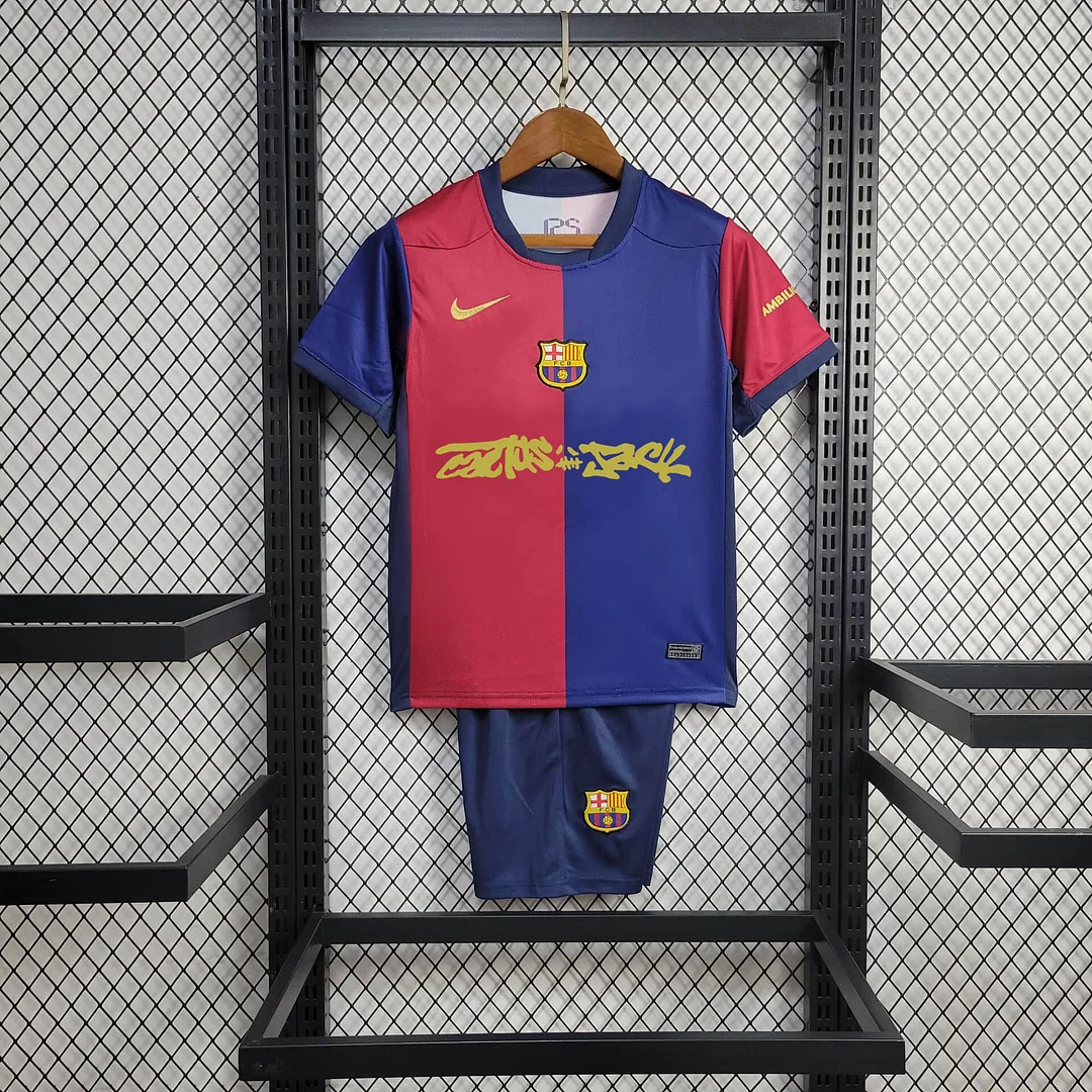2024/2025 Barcelona Home Joint Edition Football Shirt Kids Size Custom