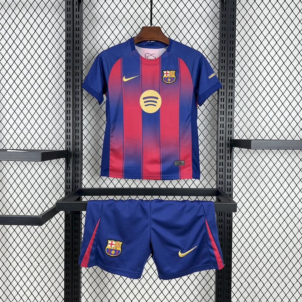 2025/2026 Barcelona Home Joint Edition Football Shirt Kids Size Custom