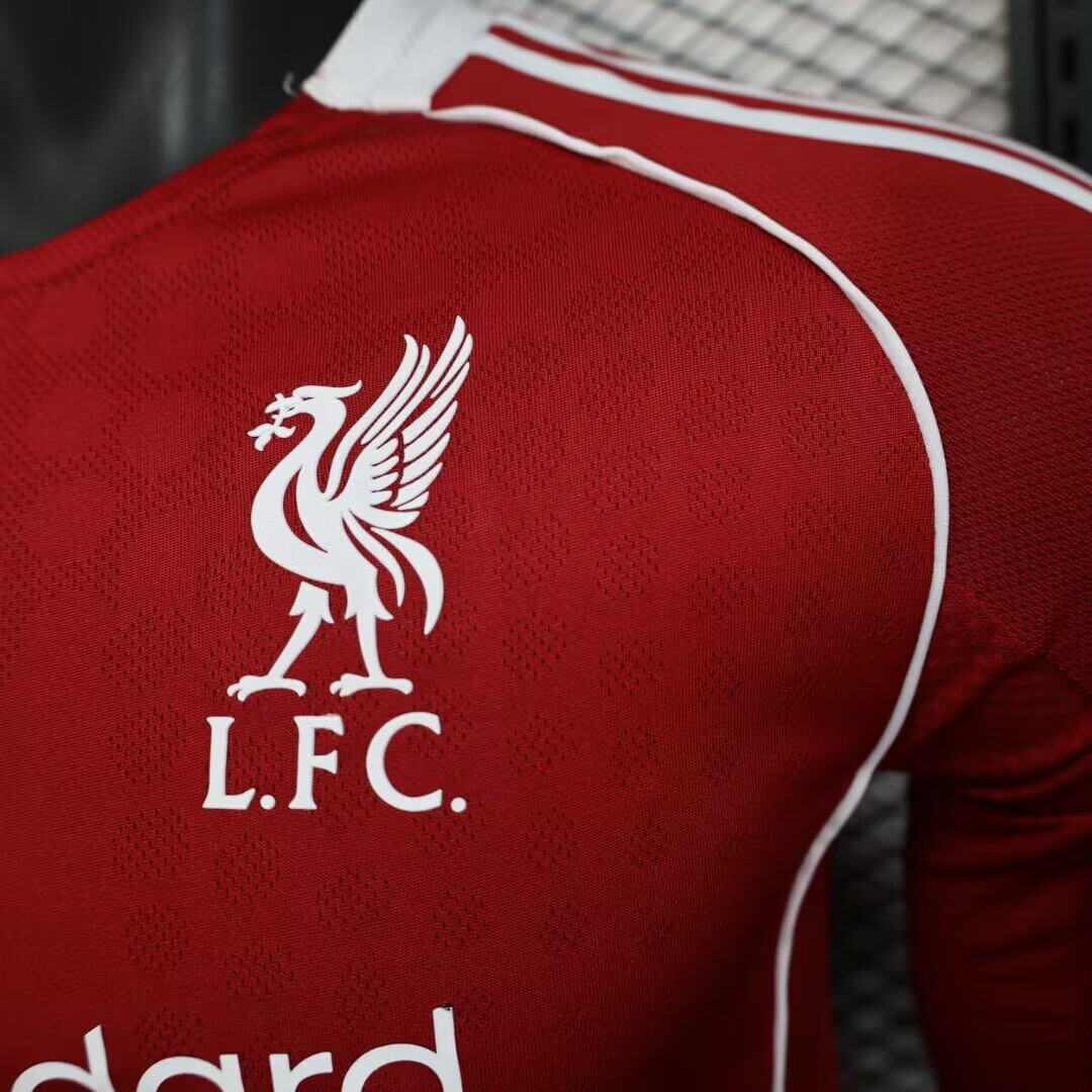 2025/2026 Player Version Long Sleeve Liverpoothtl Home Football Shirt Custom