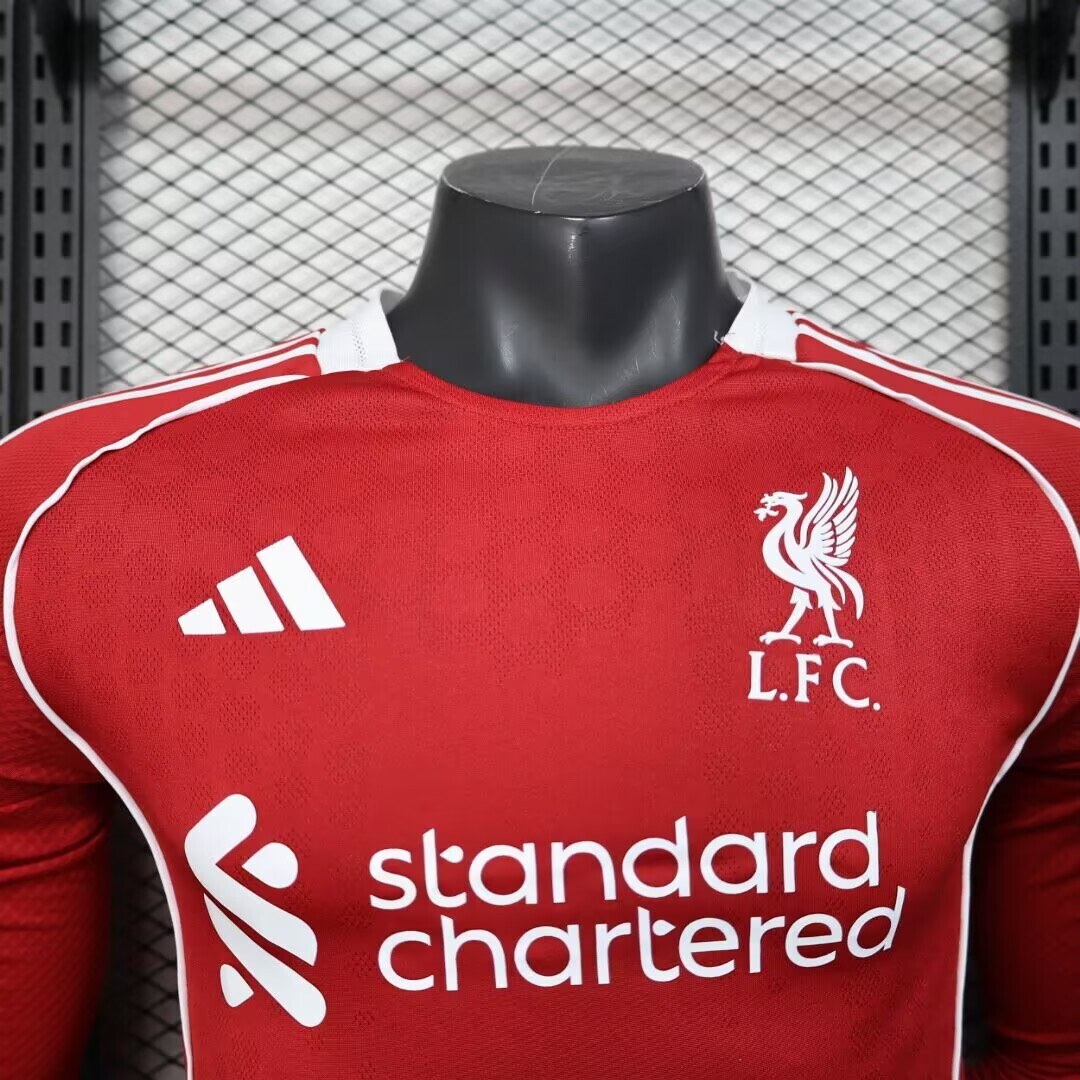 2025/2026 Player Version Long Sleeve Liverpoothtl Home Football Shirt Custom