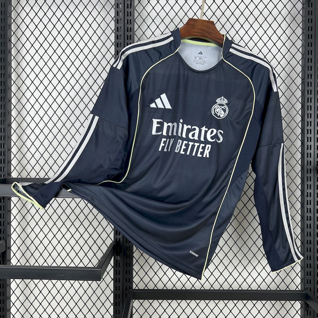 2025/2026 Long Sleeve Real Mathtdrid Away Football Shirt Custom number name