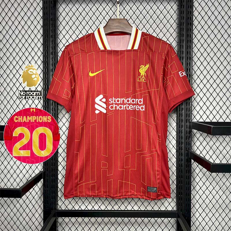 [CHAMPIONS]2024/2025 Liverpoothtl Home Gold Custom Football Shirt Custom