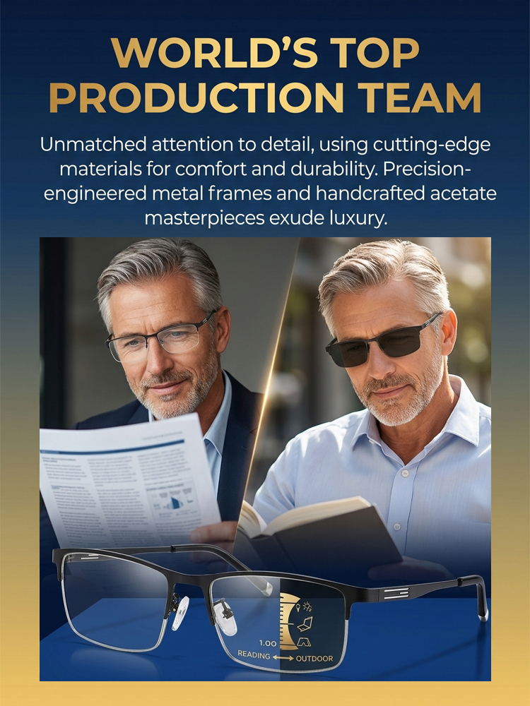 [One Pair Replaces Three] Adaptive Smart Photochromic Reading Glasses