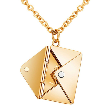  Engraved Envelope Necklace – Invite Luck, Wealth & Love!