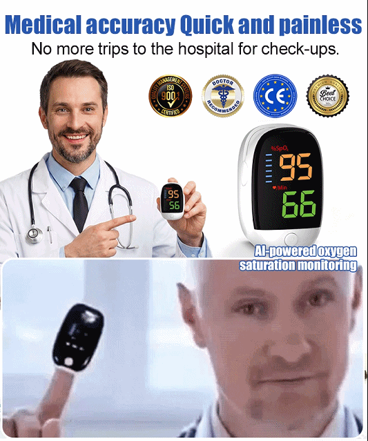 [☺️Painless Measurement] 🏥Professional-grade blood oxygen monitor with an accuracy rate of up to 99.9%, already applied in clinical medicine.✅