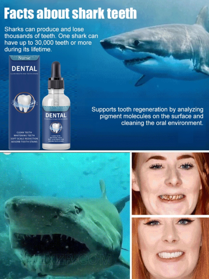 🦈Tooth Regeneration Care Drops – Shark Cartilage Protein, Whitening & Stain Removal.🌿Supports Tooth Regrowth, Whitens Teeth & Freshens Breath