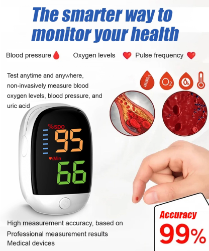 [☺️Painless Measurement] 🏥Professional-grade blood oxygen monitor with an accuracy rate of up to 99.9%, already applied in clinical medicine.✅