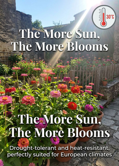 Double-flowered zinnia seeds sowing and blooming