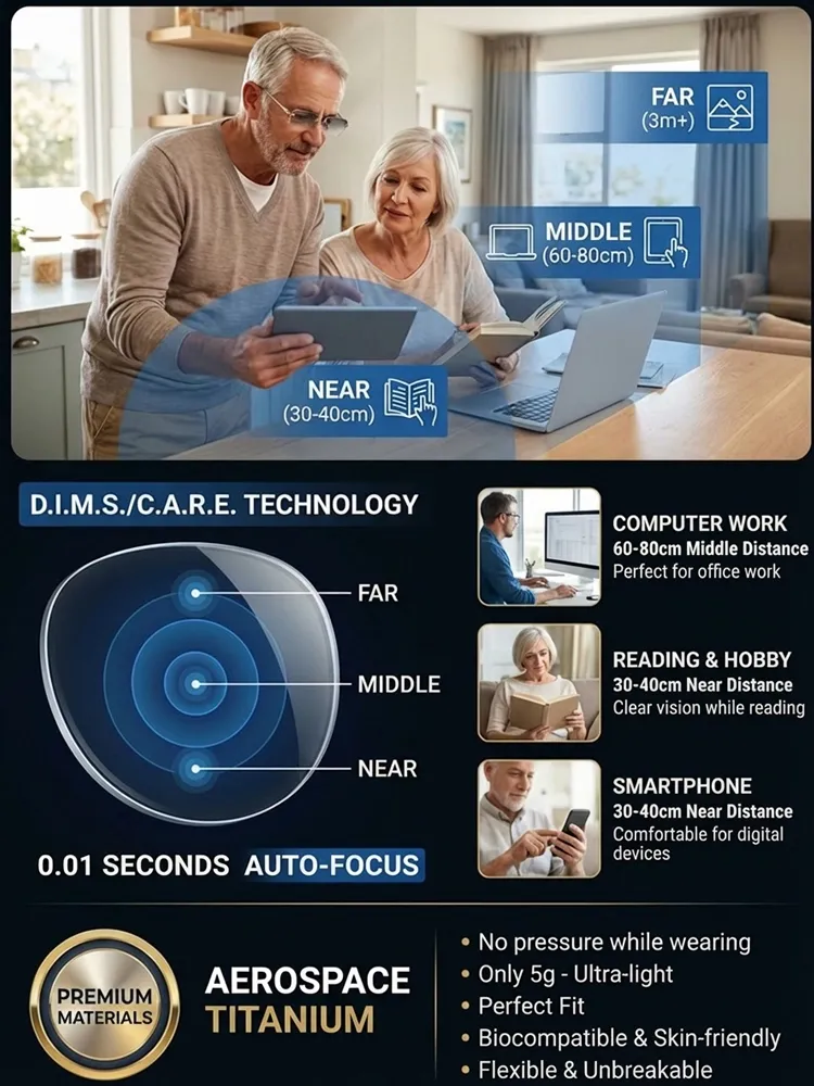 👓 Photochromic Auto-Focus Reading Glasses👓 Frameless • Ultra-Light • One Pair for Every Light & Distance