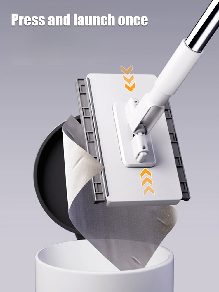 【100% Effortless! 】No-wash lazy mop💯🧽 Auto-Clamp Mop – Zero Water 💧 | Zero Mess 🧼 | ✨No dirty hands