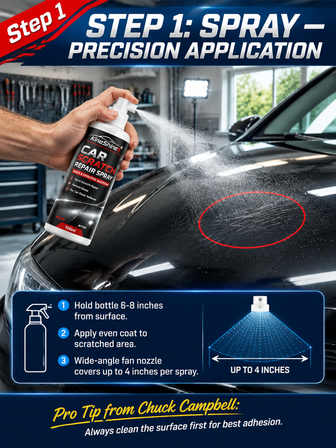 Instant Renewal with One Spray" Car Scratch Repair Spray