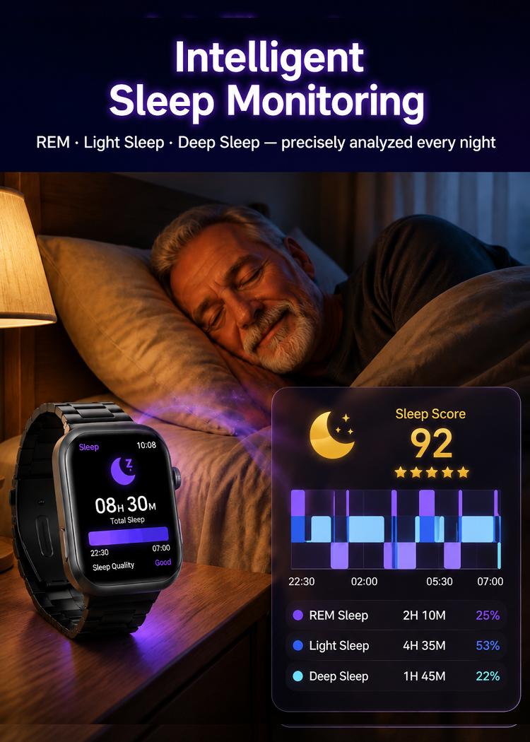 🩺 Medical Flagship Smartwatch: High-Precision, Non-Invasive Glucose & Blood Pressure Monitoring