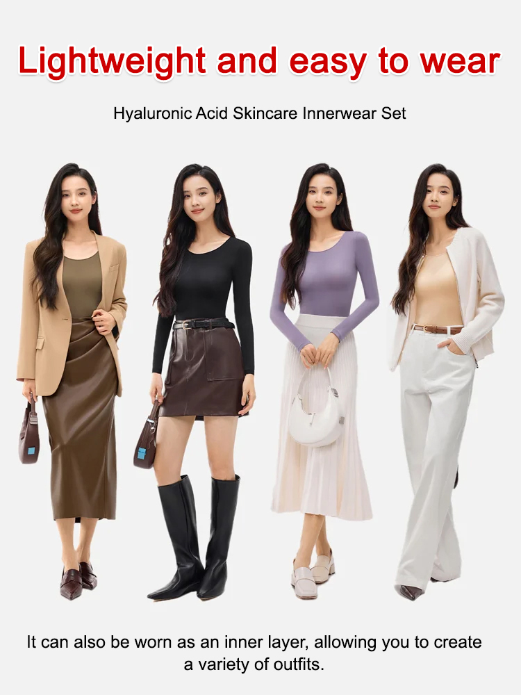【500% warmth technology🔥】Integrated Bra Cup Hyaluronic Acid Skin Care Undershirt💖All you need in winter is this one piece