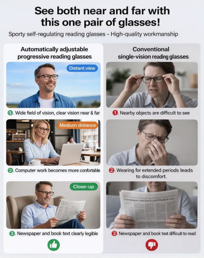 👓 Ophthalmologist-Recommended | Sabae Precision Eyewear Auto-Focus Reading Glasses with Blue Light Protection • No Eye Exam Needed • Adjustable from –10.0 to +10.0 Diopters • Ultra-Lightweigh