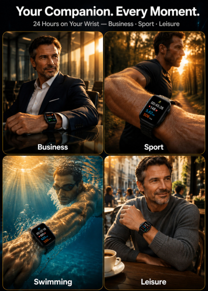 🩺 Medical Flagship Smartwatch: High-Precision, Non-Invasive Glucose & Blood Pressure Monitoring