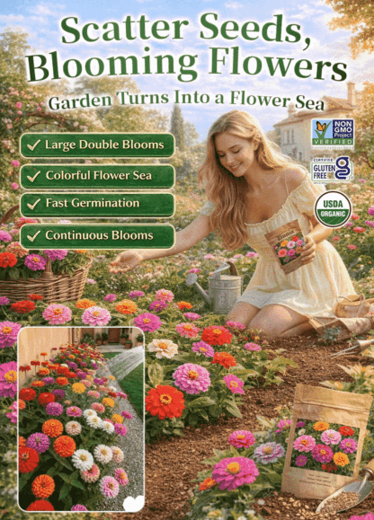 Double-flowered zinnia seeds sowing and blooming